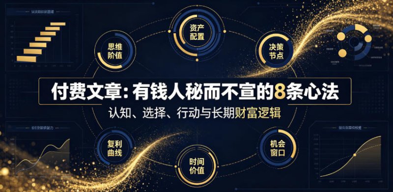 付费文章：有钱人秘而不宣的8条心法网创-网赚-电商-tk-出海-AI-抖音-快手-小红书-视频号-玩法-创业-小程序-公众号-私域-s粉网创智库