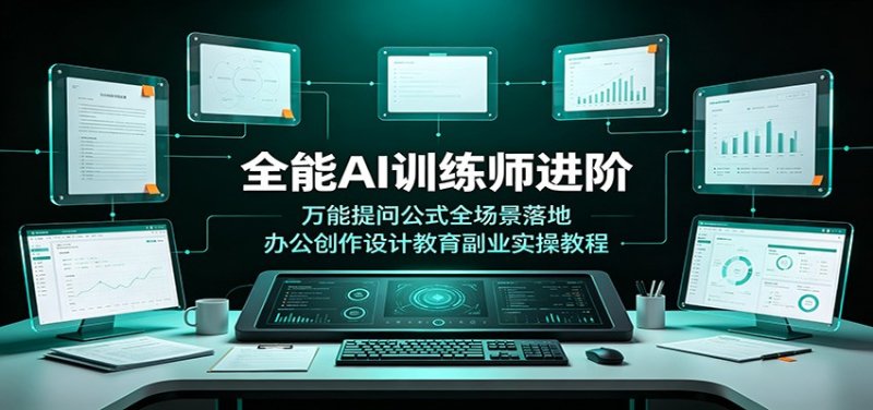 全能AI训练师进阶：万能提问公式全场景落地，办公创作设计教育副业实操教程网创-网赚-电商-tk-出海-AI-抖音-快手-小红书-视频号-玩法-创业-小程序-公众号-私域-s粉网创智库
