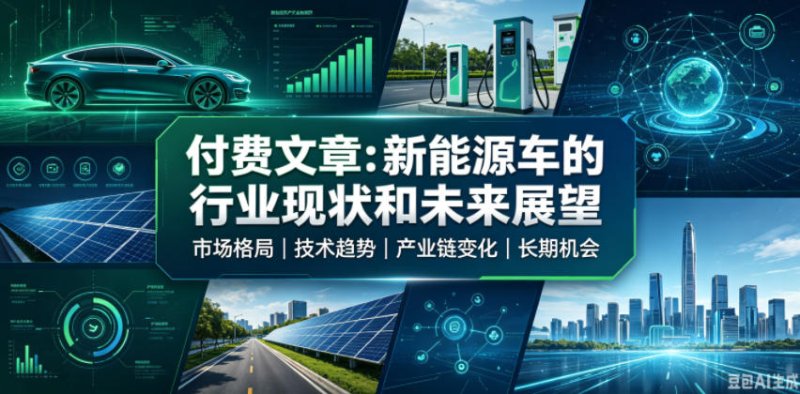 付费文章:新能原车的行业现状和未来展望网创-网赚-电商-tk-出海-AI-抖音-快手-小红书-视频号-玩法-创业-小程序-公众号-私域-s粉网创智库