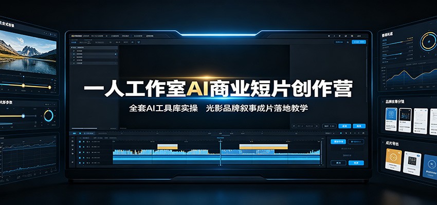 一人工作室AI商业短片创作营：全套AI工具库实操，光影品牌叙事成片落地教学 - 网创智库网创-网赚-电商-tk-出海-AI-抖音-快手-小红书-视频号-玩法-创业-小程序-公众号-私域-s粉网创智库
