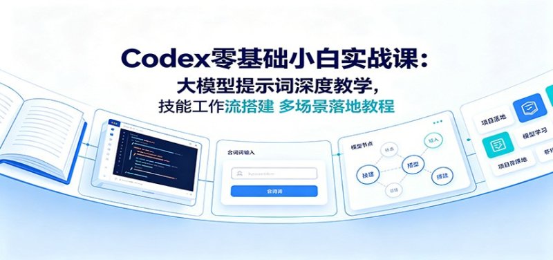 Codex零基础小白实战课:大模型提示词深度教学,技能工作流搭建多场景落地教程网创-网赚-电商-tk-出海-AI-抖音-快手-小红书-视频号-玩法-创业-小程序-公众号-私域-s粉网创智库