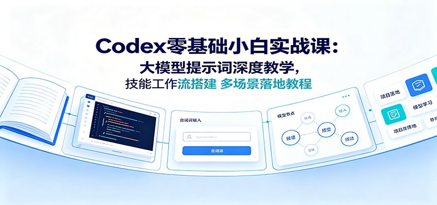 Codex零基础小白实战课：大模型提示词深度教学，技能工作流搭建多场景落地教程 - 网创智库网创-网赚-电商-tk-出海-AI-抖音-快手-小红书-视频号-玩法-创业-小程序-公众号-私域-s粉网创智库