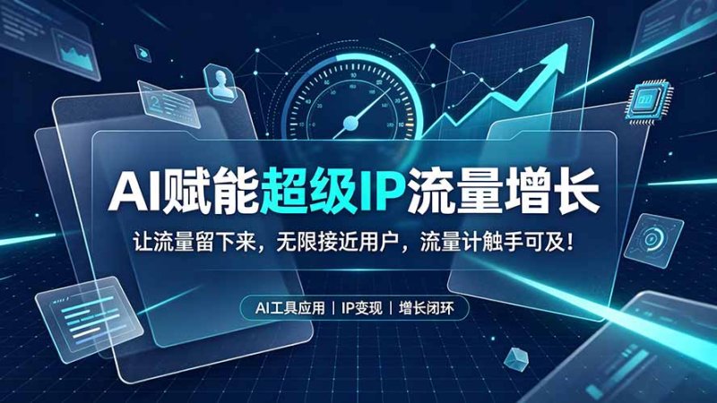 AI赋能超级IP流量增长:让流量留下来,无限接近用户,流量计触手可及!网创-网赚-电商-tk-出海-AI-抖音-快手-小红书-视频号-玩法-创业-小程序-公众号-私域-s粉网创智库