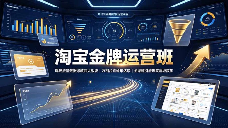淘宝金牌运营班-7月：曝光流量数据爆款四大板块｜万相台直通车达摩｜全渠道引流爆款落地教学网创-网赚-电商-tk-出海-AI-抖音-快手-小红书-视频号-玩法-创业-小程序-公众号-私域-s粉网创智库