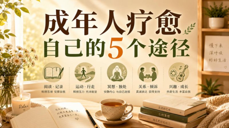 付费文章：成年人疗愈自己的5个途径网创-网赚-电商-tk-出海-AI-抖音-快手-小红书-视频号-玩法-创业-小程序-公众号-私域-s粉网创智库