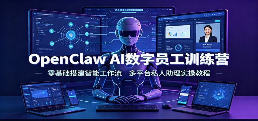 OpenClaw AI数字员工训练营:零基础搭建智能工作流,多平台私人助理实操教程 - 网创智库网创-网赚-电商-tk-出海-AI-抖音-快手-小红书-视频号-玩法-创业-小程序-公众号-私域-s粉网创智库