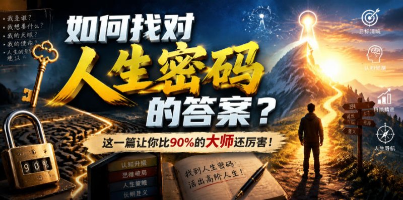 付费文章：如何找对人生密码的答案？这一篇让你比90%的大师还厉害！网创-网赚-电商-tk-出海-AI-抖音-快手-小红书-视频号-玩法-创业-小程序-公众号-私域-s粉网创智库
