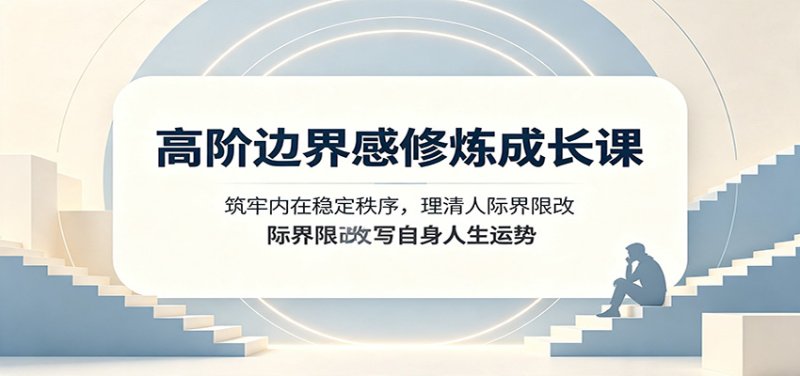 高阶边界感修炼成长课:筑牢内在稳定秩序,理清人际界限改写自身人生运势网创-网赚-电商-tk-出海-AI-抖音-快手-小红书-视频号-玩法-创业-小程序-公众号-私域-s粉网创智库
