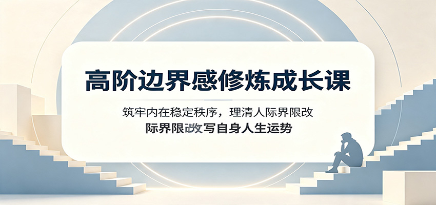 高阶边界感修炼成长课:筑牢内在稳定秩序,理清人际界限改写自身人生运势 - 网创智库网创-网赚-电商-tk-出海-AI-抖音-快手-小红书-视频号-玩法-创业-小程序-公众号-私域-s粉网创智库