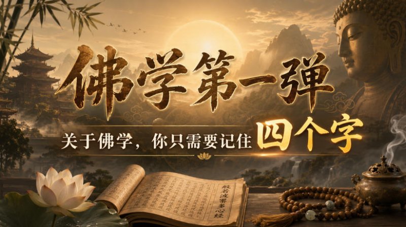 付费文章：佛学第一弹，关于佛学，你只需要记住四个字网创-网赚-电商-tk-出海-AI-抖音-快手-小红书-视频号-玩法-创业-小程序-公众号-私域-s粉网创智库