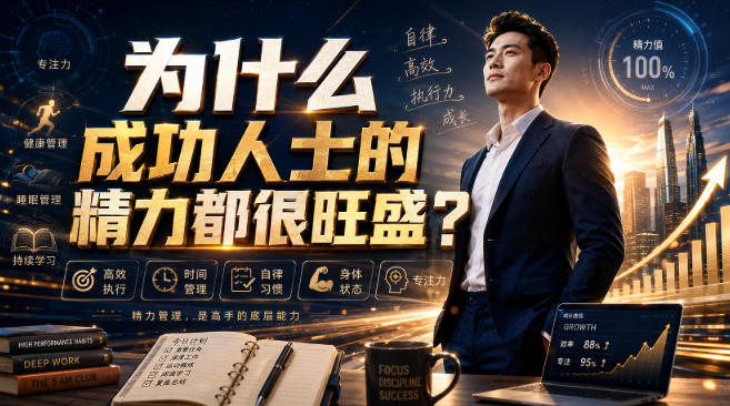 付费文章：为什么成功人士的精力都很旺盛？网创-网赚-电商-tk-出海-AI-抖音-快手-小红书-视频号-玩法-创业-小程序-公众号-私域-s粉网创智库