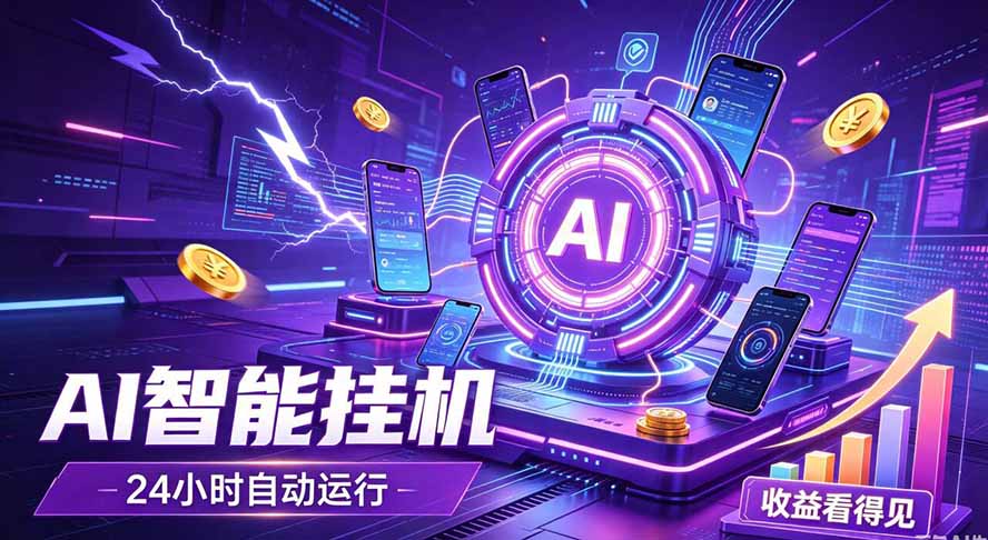 AI智能广告挂机，躺赚新模式 设备托管运行，解放双手持续变现 - 网创智库网创-网赚-电商-tk-出海-AI-抖音-快手-小红书-视频号-玩法-创业-小程序-公众号-私域-s粉网创智库