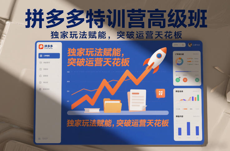 拼多多特训营高阶班，独家玩法赋能，突破运营天花板(更新260805)网创-网赚-电商-tk-出海-AI-抖音-快手-小红书-视频号-玩法-创业-小程序-公众号-私域-s粉网创智库