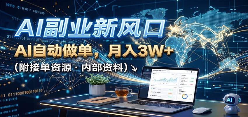 AI副业新风口,AI自动做单,月入3W+,附接单资源 - 网创智库网创-网赚-电商-tk-出海-AI-抖音-快手-小红书-视频号-玩法-创业-小程序-公众号-私域-s粉网创智库