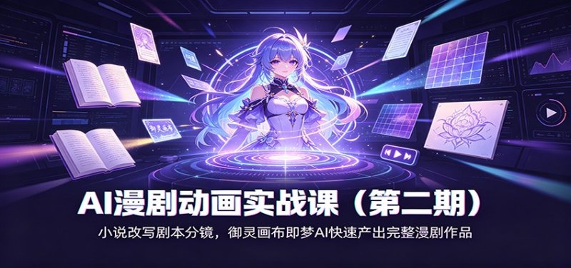 AI漫剧动画实战课(第二期):小说改写剧本分镜,御灵画布即梦AI快速产出完整漫剧作品网创-网赚-电商-tk-出海-AI-抖音-快手-小红书-视频号-玩法-创业-小程序-公众号-私域-s粉网创智库