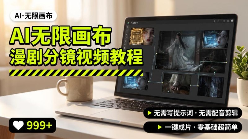 AI无限画布制作爆款漫剧分镜视频搭建教程，无需写脚本，无需制作音频，一键制作超简单网创-网赚-电商-tk-出海-AI-抖音-快手-小红书-视频号-玩法-创业-小程序-公众号-私域-s粉网创智库