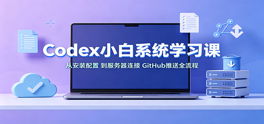 Codex小白系统学习课:小从安装配置,到服务器连接、GitHub推送全流程 - 网创智库网创-网赚-电商-tk-出海-AI-抖音-快手-小红书-视频号-玩法-创业-小程序-公众号-私域-s粉网创智库
