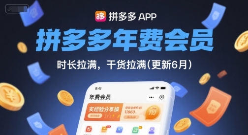 拼多多年费会员，实经验分享操，时长拉满，干货拉满(更新260812) - 网创智库网创-网赚-电商-tk-出海-AI-抖音-快手-小红书-视频号-玩法-创业-小程序-公众号-私域-s粉网创智库