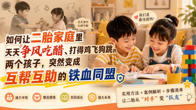 付费文章:如何让二胎家庭里天天争风吃醋、打得鸡飞狗跳的两个孩子,突然变成互帮互助的铁血同盟?网创-网赚-电商-tk-出海-AI-抖音-快手-小红书-视频号-玩法-创业-小程序-公众号-私域-s粉网创智库