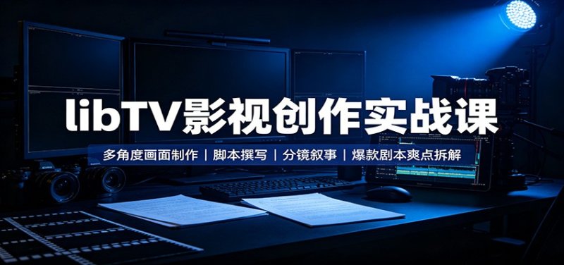 libTV影视创作实战课：多角度画面制作，脚本撰写，分镜叙事，爆款剧本爽点拆解网创-网赚-电商-tk-出海-AI-抖音-快手-小红书-视频号-玩法-创业-小程序-公众号-私域-s粉网创智库