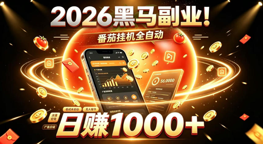 2026黑马副业！番茄挂G全自动日入1000+，操作最简单、门槛最低的线上轻资产项目【揭秘】网创-网赚-电商-tk-出海-AI-抖音-快手-小红书-视频号-玩法-创业-小程序-公众号-私域-s粉网创智库