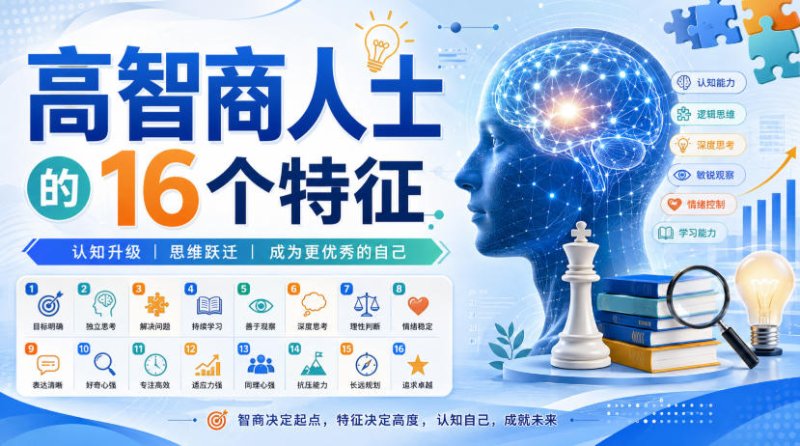 付费文章:高智商人士的16个特征网创-网赚-电商-tk-出海-AI-抖音-快手-小红书-视频号-玩法-创业-小程序-公众号-私域-s粉网创智库