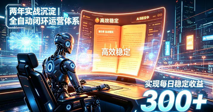 两年实战沉淀｜全自动闭环运营体系，实现每日稳定收益300+【揭秘】网创-网赚-电商-tk-出海-AI-抖音-快手-小红书-视频号-玩法-创业-小程序-公众号-私域-s粉网创智库