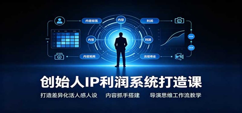 创始人IP利润系统打造课：打造差异化活人感人设，内容抓手搭建，导演思维工作流教学网创-网赚-电商-tk-出海-AI-抖音-快手-小红书-视频号-玩法-创业-小程序-公众号-私域-s粉网创智库