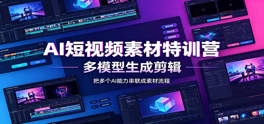 AI短视频素材特训营：Codex本地部署实操，多模型生成剪辑，爆量素材挖掘教学 - 网创智库网创-网赚-电商-tk-出海-AI-抖音-快手-小红书-视频号-玩法-创业-小程序-公众号-私域-s粉网创智库