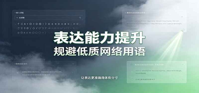 表达能力提升:语言塑造思想逻辑,规避低质网络用语,强化心智感知网创-网赚-电商-tk-出海-AI-抖音-快手-小红书-视频号-玩法-创业-小程序-公众号-私域-s粉网创智库