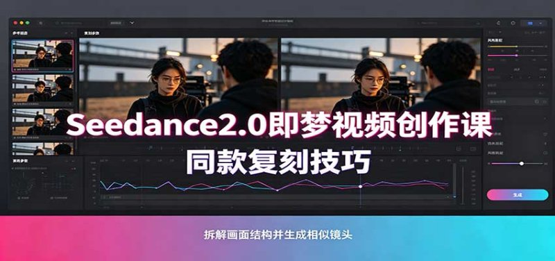 Seedance2.0即梦视频创作课:剧本式视频制作,同款复刻技巧,多行业案例落地教学网创-网赚-电商-tk-出海-AI-抖音-快手-小红书-视频号-玩法-创业-小程序-公众号-私域-s粉网创智库