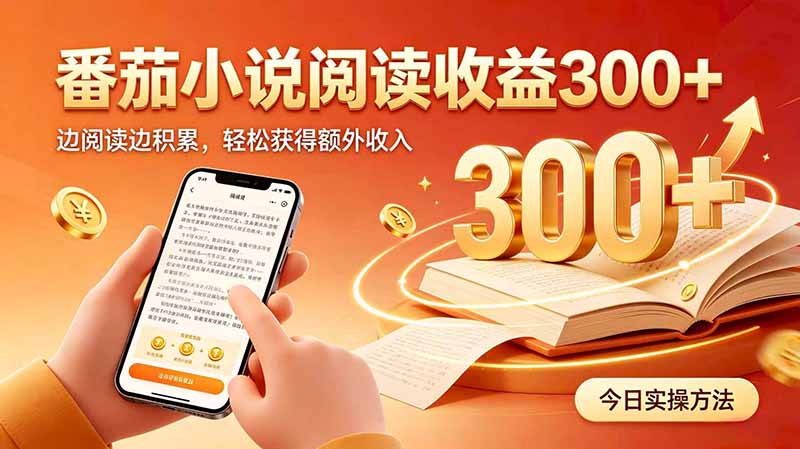 全自动番茄挂机玩法，日入300+边阅读边积累，轻松获得额外收入网创-网赚-电商-tk-出海-AI-抖音-快手-小红书-视频号-玩法-创业-小程序-公众号-私域-s粉网创智库
