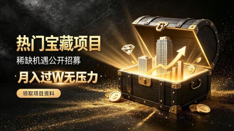 稀缺宝藏项目公开招募，低风险入局解锁月入过1W+机会【揭秘】网创-网赚-电商-tk-出海-AI-抖音-快手-小红书-视频号-玩法-创业-小程序-公众号-私域-s粉网创智库