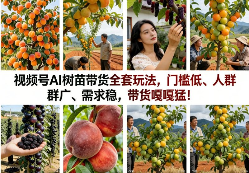 视频号AI树苗带货全套玩法，门槛低、人群广、需求稳，带货嘎嘎猛！(更新0908)网创-网赚-电商-tk-出海-AI-抖音-快手-小红书-视频号-玩法-创业-小程序-公众号-私域-s粉网创智库