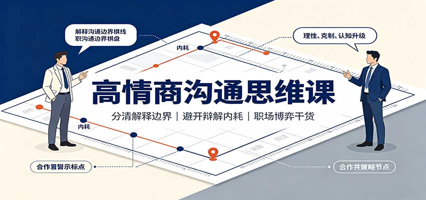 高情商沟通思维课:分清解释边界,避开辩解内耗,职场博弈干货 - 网创智库网创-网赚-电商-tk-出海-AI-抖音-快手-小红书-视频号-玩法-创业-小程序-公众号-私域-s粉网创智库