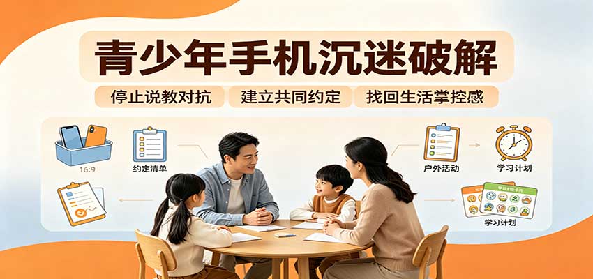 青少年手机沉迷破解:跳出管控说教思维,六步法引导孩子夺回注意力掌控权 - 网创智库网创-网赚-电商-tk-出海-AI-抖音-快手-小红书-视频号-玩法-创业-小程序-公众号-私域-s粉网创智库