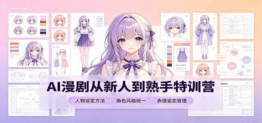 AI漫剧从新人到熟手特训营:剧本分镜创作,提示词模板,人物设定与工具资源 - 网创智库网创-网赚-电商-tk-出海-AI-抖音-快手-小红书-视频号-玩法-创业-小程序-公众号-私域-s粉网创智库