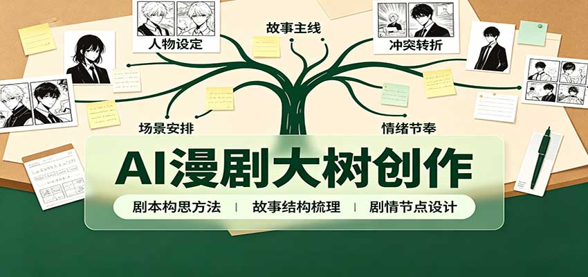 AI漫剧大树创作：剧本构思课程讲解，软件插件配置，配套工具资料完整梳理 - 网创智库网创-网赚-电商-tk-出海-AI-抖音-快手-小红书-视频号-玩法-创业-小程序-公众号-私域-s粉网创智库