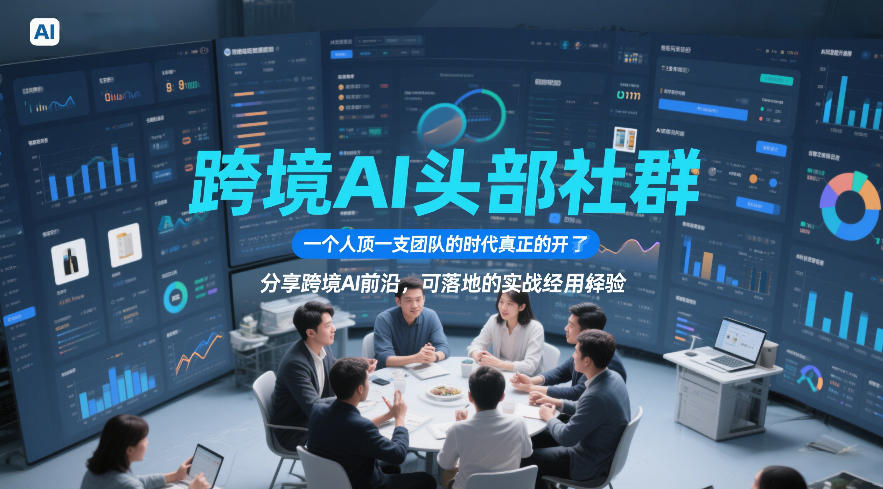 跨境AI头部社群，一个人顶一支团队的时代真正的开始了，分享跨境AI前沿，可落地的实战经验(更新09月11日)网创-网赚-电商-tk-出海-AI-抖音-快手-小红书-视频号-玩法-创业-小程序-公众号-私域-s粉网创智库