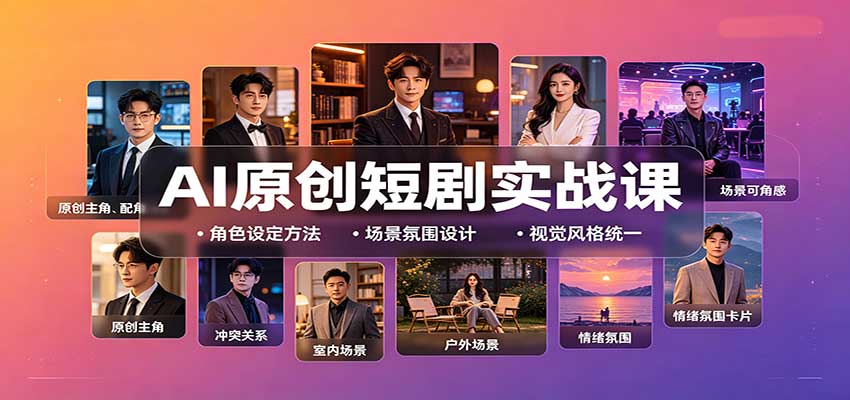 AI原创短剧实战课:从零搭建短剧创作全流程,批量产出可上线剧本 - 网创智库网创-网赚-电商-tk-出海-AI-抖音-快手-小红书-视频号-玩法-创业-小程序-公众号-私域-s粉网创智库