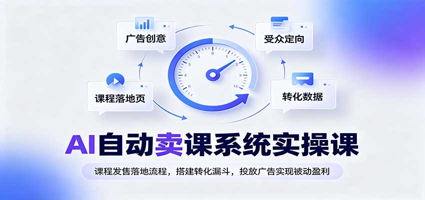 AI自动卖课系统实操课:课程发售落地流程,搭建转化漏斗,投放广告实现被动盈利 - 网创智库网创-网赚-电商-tk-出海-AI-抖音-快手-小红书-视频号-玩法-创业-小程序-公众号-私域-s粉网创智库