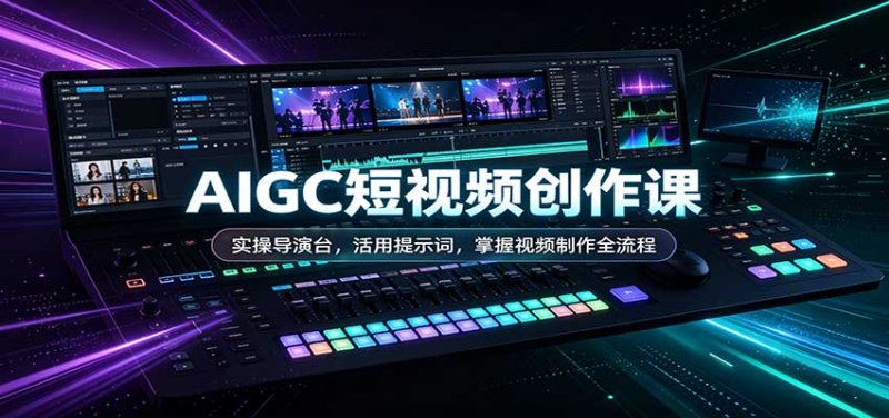 AIGC短视频创作课:实操导演台,活用提示词,掌握视频制作全流程网创-网赚-电商-tk-出海-AI-抖音-快手-小红书-视频号-玩法-创业-小程序-公众号-私域-s粉网创智库
