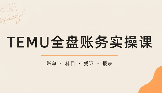 TEMU全盘账务实操课：账单导出、科目设置、利润核算 - 网创智库网创-网赚-电商-tk-出海-AI-抖音-快手-小红书-视频号-玩法-创业-小程序-公众号-私域-s粉网创智库