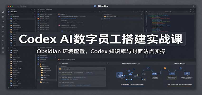 Codex AI数字员工搭建实战课:Obsidian 环境配置,Codex 知识库与封面站点实操 - 网创智库网创-网赚-电商-tk-出海-AI-抖音-快手-小红书-视频号-玩法-创业-小程序-公众号-私域-s粉网创智库