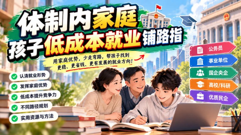 某公众号付费文章：体制内家庭，孩子低成本就业铺路指网创-网赚-电商-tk-出海-AI-抖音-快手-小红书-视频号-玩法-创业-小程序-公众号-私域-s粉网创智库