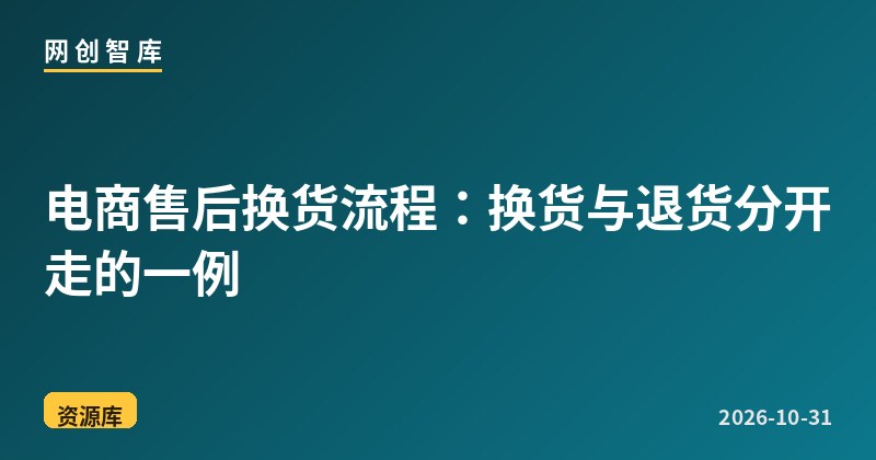 电商售后换货流程:换货与退货分开走的一例 1 电商售后换货流程:换货与退货分开走的一例